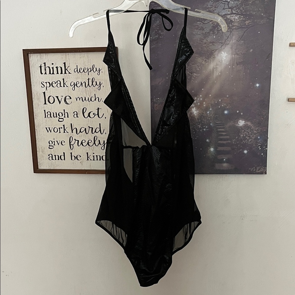 🖤Black Textured Bodysuit lingerie